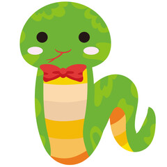 年賀状巳年ヘビの可愛い動物イラスト2