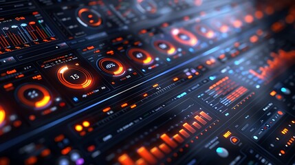 Obraz premium A 3D render of a content marketing calendar, featuring various types of content like blogs, videos, and infographics, vibrant colors, sleek design, clear layout, detailed metrics,