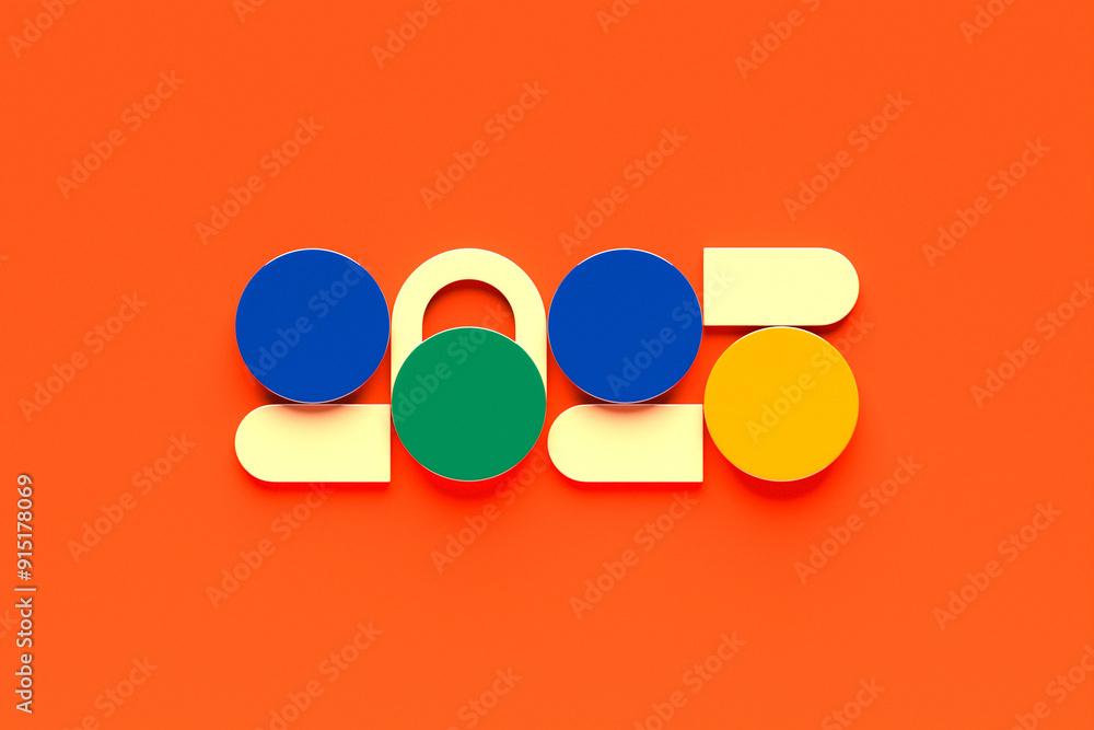 Poster calendar header number 2024 on colorful background. happy new year 2024 colorful background.
