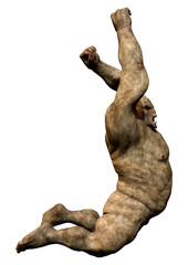 3D Rendering Fantasy Troll on White