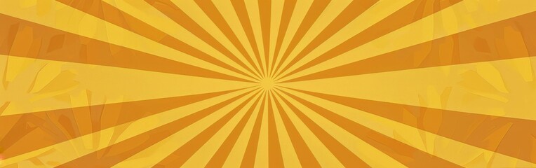 Obraz premium A digital illustration depicting a vibrant sunburst pattern in shades of yellow and orange. The pattern consists of radiating lines emanating from a central point, creating a sense of movement and ene
