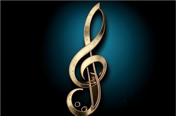 Obraz premium golden treble clef