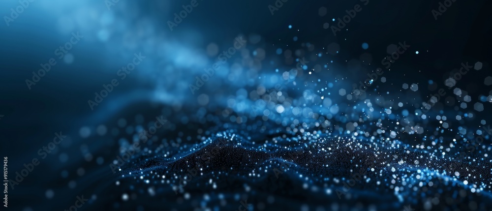 Poster elegant tech illustration of big data with particles moving