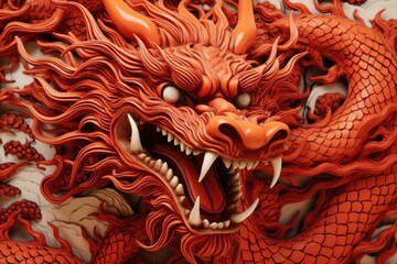 Chinese dragon red representation chinese dragon.