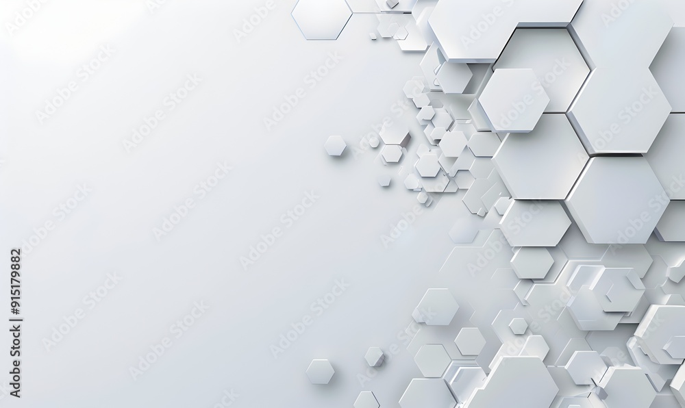Poster abstract white background with hexagon shape and gradient color for technology concept vector presen