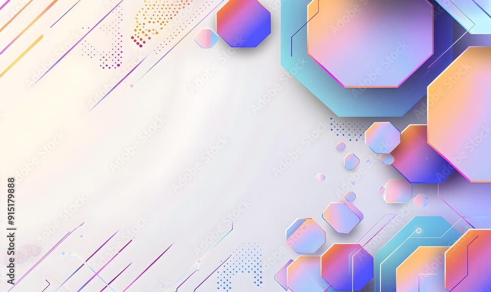 Aufkleber abstract white background with hexagon shape and gradient color for technology concept vector presen