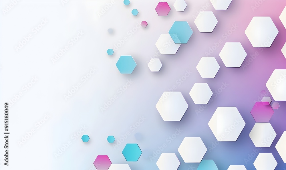 Poster abstract white background with hexagon shape and gradient color for technology concept vector presen