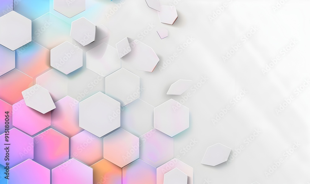 Aufkleber abstract white background with hexagon shape and gradient color for technology concept vector presen