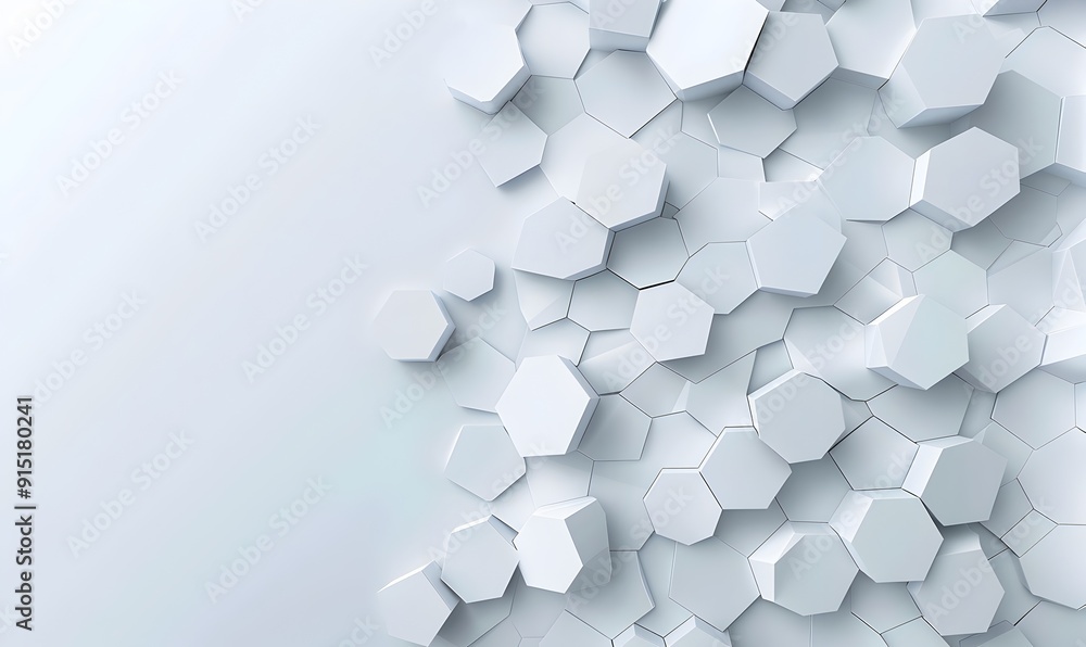 Poster abstract white background with hexagon shape and gradient color for technology concept vector presen