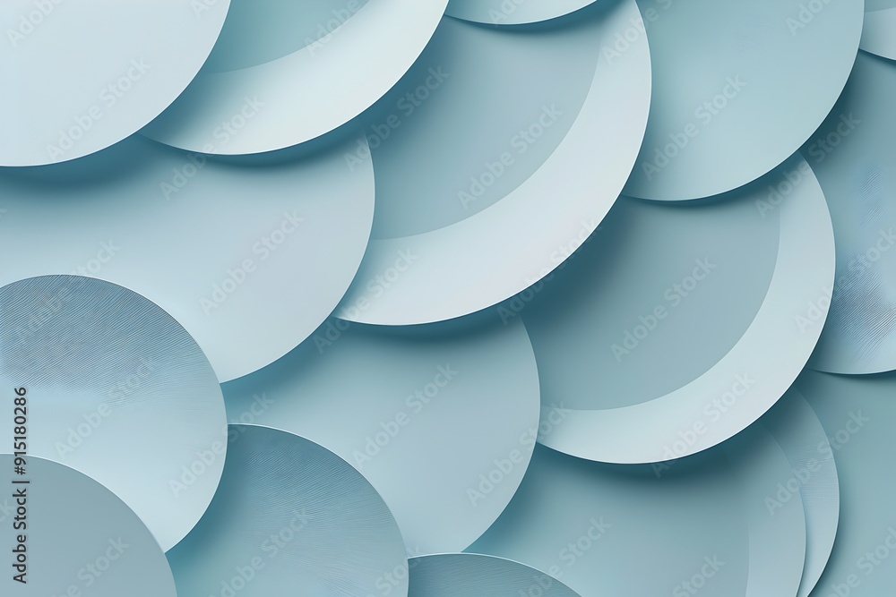 Aufkleber light blue background, 3d style, minimalist design with geometric shapes and simple lines forming a 