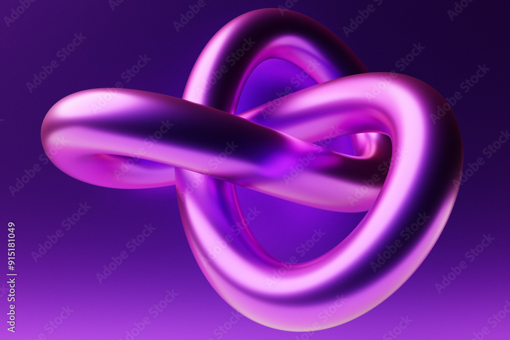 Poster abstract dynamic shape with ilghting smooth edges, sides. 3d illustration and rendering. elegant lin