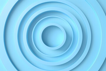 Obraz premium Light blue background, three-dimensional circular elements, simple style, light color theme, C4D rendering, 3D modeling, abstract composition. High resolution, high detail, minimalist background. Ligh