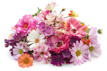 Colorful flowers pile arrangement