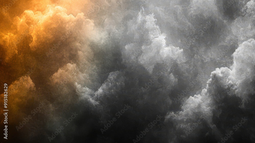Aufkleber swirling clouds display rich oranges and deep grays, creating a dramatic backdrop as the sun sets on
