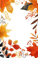 Obraz premium Vibrant autumn foliage frame illustration