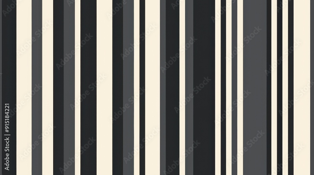 Aufkleber a seamless pattern of vertical stripes in black, gray, and white. the stripes are of varying widths 