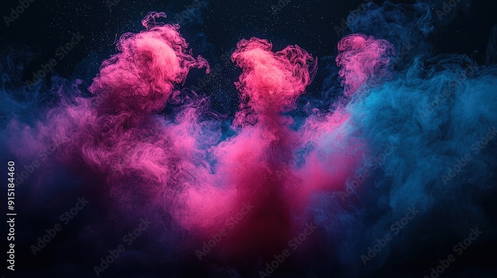 Aufkleber bright pink and blue smoke swirls mix together beautifully in the air, creating a unique and dynamic