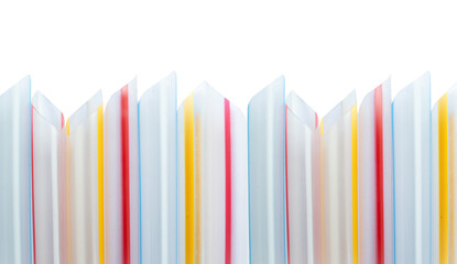 straws with colorful stripes isolated on white