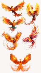 Phoenix bird element set