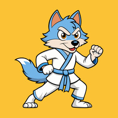 wolf fight karate logo combat sport judo sambo