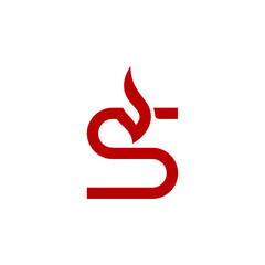 a combination of fire and initials, or letters, or alphabet, or numbers in the form of a logo and vector in red color for business purposes and others