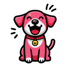cute dog sitting  illustration