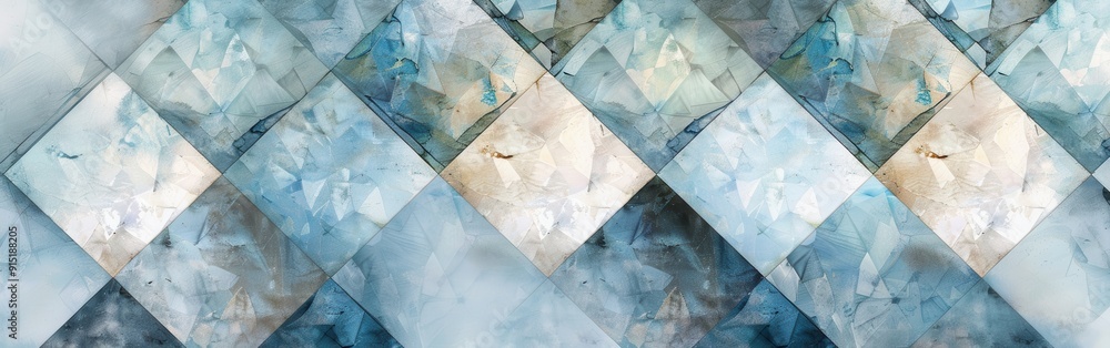 Leinwandbilder the image shows a close-up of a wall covered in diamond-shaped tiles with an abstract pattern. the t