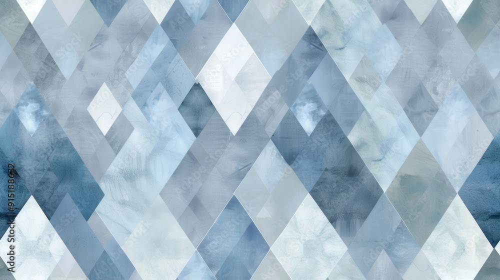 Fototapete the image shows an abstract pattern of overlapping blue and white diamond shapes. the diamonds are v