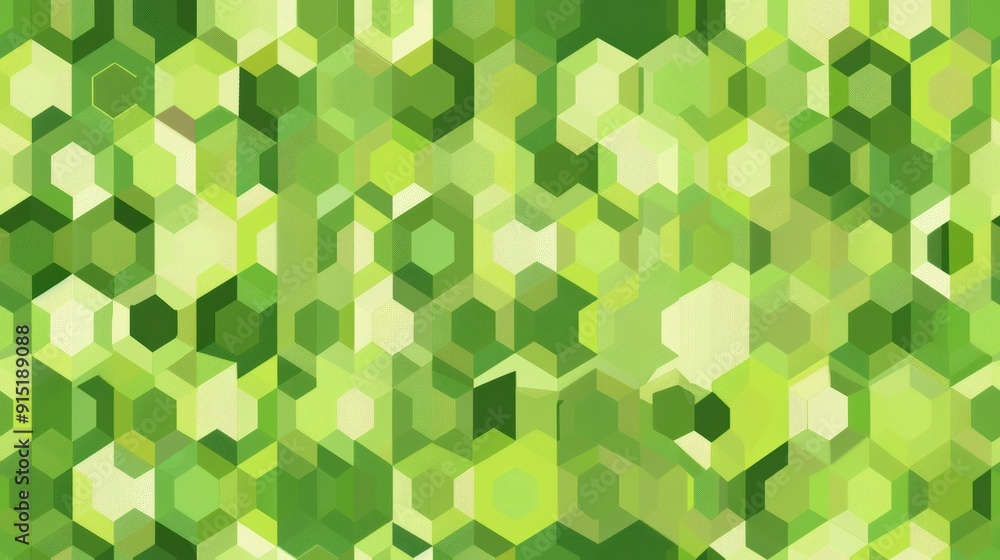 Poster a digital abstract background featuring a hexagonal pattern in shades of green and yellow. the hexag