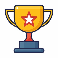 Trophy and 1 star art vector