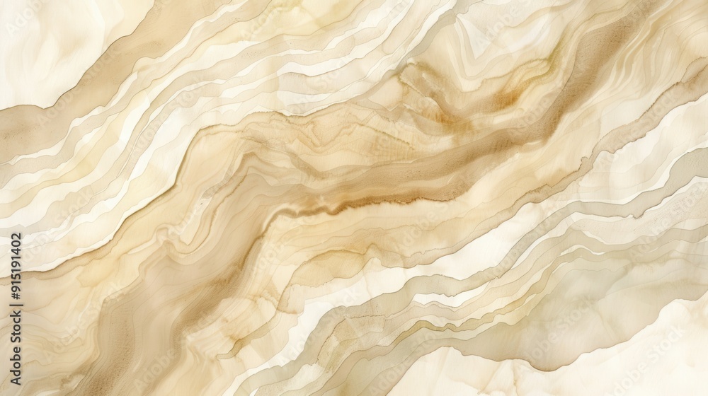 Poster a close-up, abstract view of beige and white swirls created in watercolor, featuring layers of color