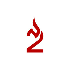a combination of fire and initials, or letters, or alphabet, or numbers in the form of a logo and vector in red color for business purposes and others
