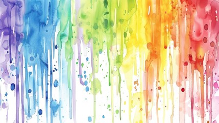 Rainbow Watercolor Drips and Splashes