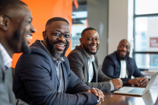 Group of Black businessmen in a conference meeting