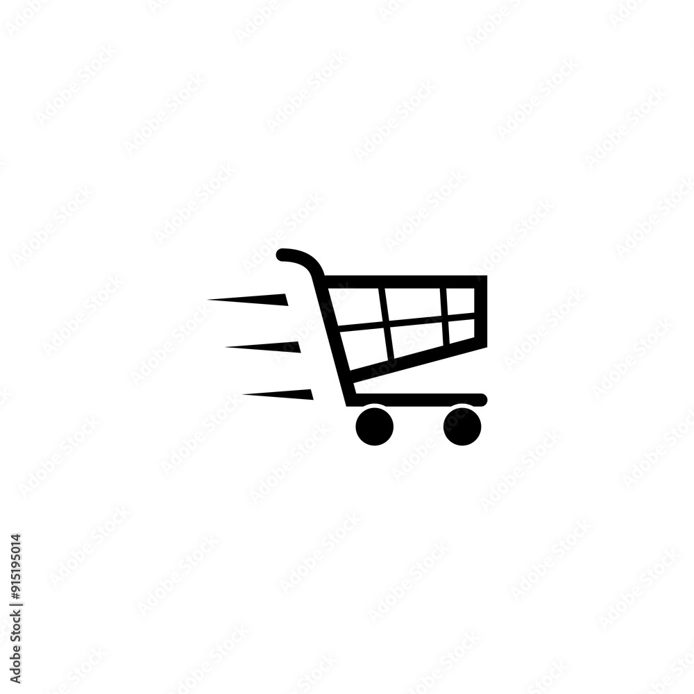 Poster simple shopping chart icon isolated on transparent background
