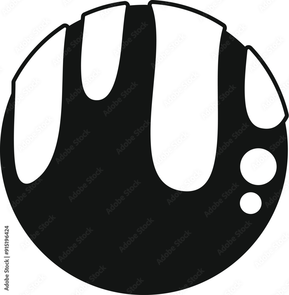 Poster round planet with craters is making its rotation in the solar system