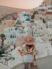 Girl in Santorini, Greece