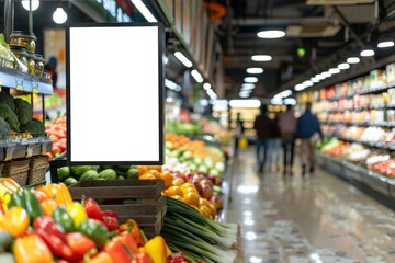 Billboard mockup supermarket shop food.