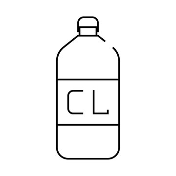 recommend clip art: chlorine bottle line icon vector. chlorine bottle sign. isolated contour symbol black illustration