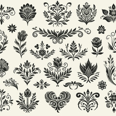 Floral design elements Page decoration illustration 