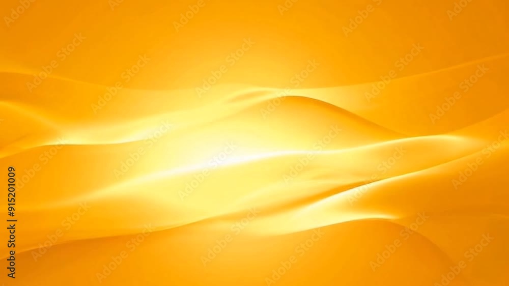 Wall mural abstract, dynamic and modern yellow, orange and gold color wave background for loop playback, web de