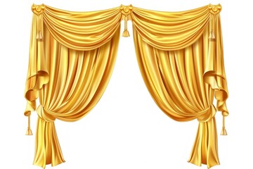 Elegant golden stage curtains illustration