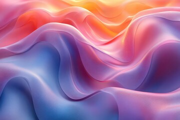 Fototapeta premium abstract fluid shapes vibrant pink blue and orange gradients smooth flowing lines dynamic composition digital art futuristic aesthetic 3d rendered