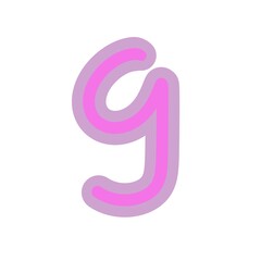 Number 9 pink color on white background.