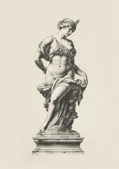 Naklejka premium Classical marble statue illustration art