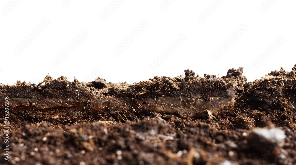 Poster a close-up shot of a pile of dirt with details on texture and color