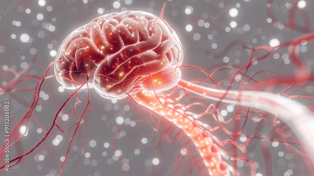 Poster a 3d model of a human brain, created by artificial intelligence