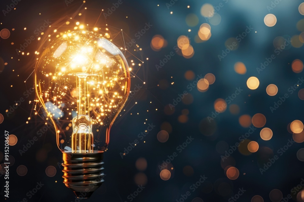Poster a light bulb with a spark coming out of it
