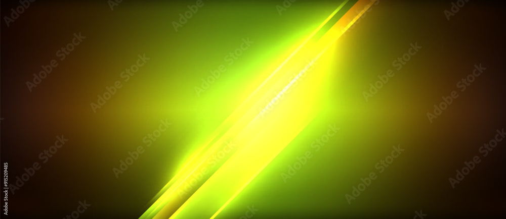 Poster neon glowing circle rays, light round lines in the dark, planet style neon wave lines. energetic ele