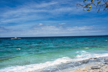 clear sky and beautiful beach in Sumilon island, Philippines